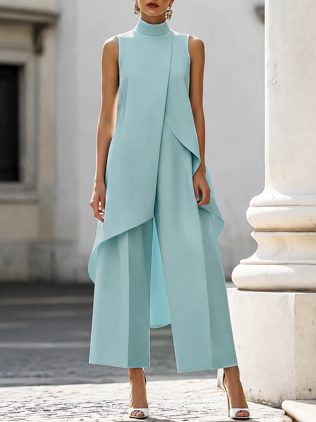 Purple | Wide-leg jumpsuit with an elegant drape