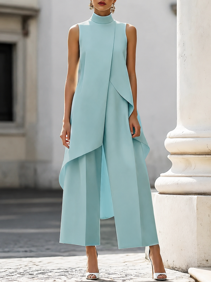 Purple | Wide-leg jumpsuit with an elegant drape