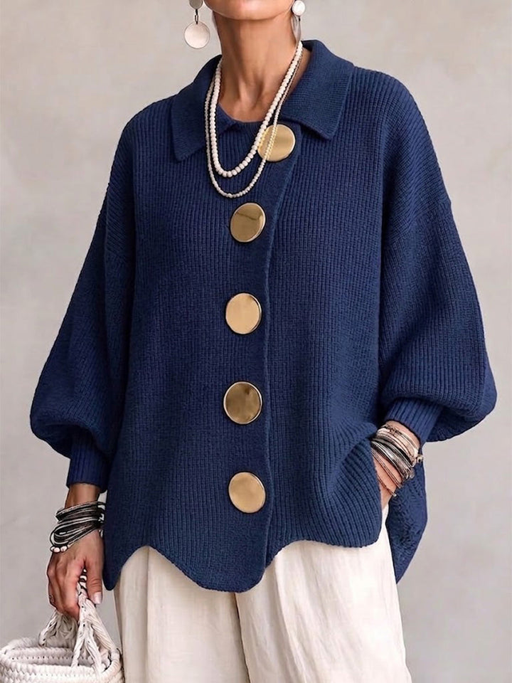 Madison | Oversized cardigan with large gold buttons