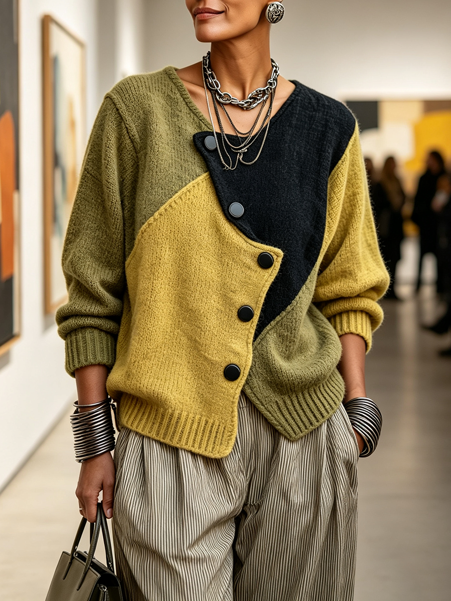 Heidi | Color-Block Knit Sweater