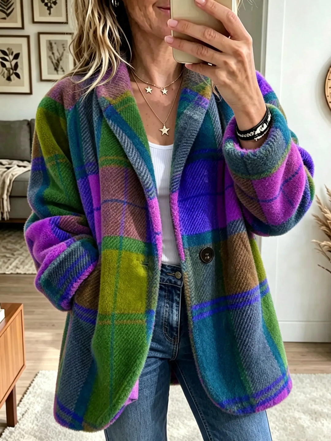 Hailey | Arka Multicolored Check Coat