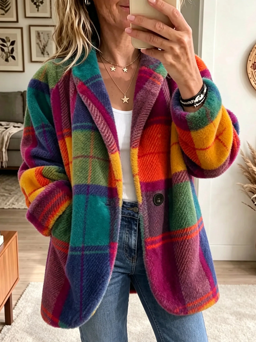Hailey | Arka Multicolored Check Coat