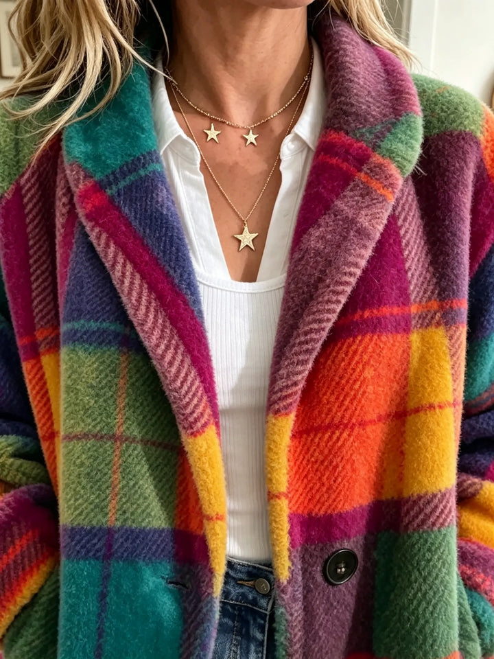 Hailey | Arka Multicolored Check Coat