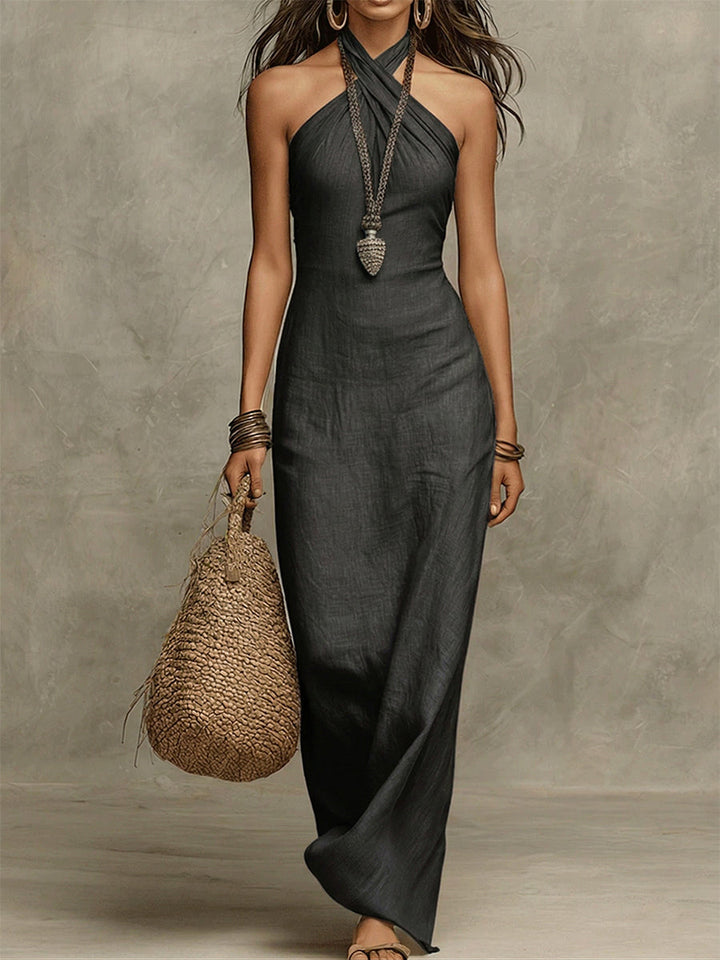 Stella | Halter-neck maxi dress