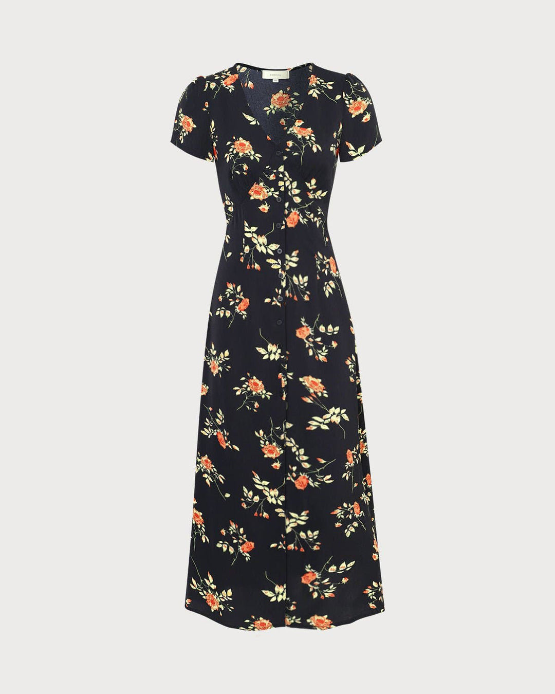 Hannah | Black V Neck Short Sleeve Dress