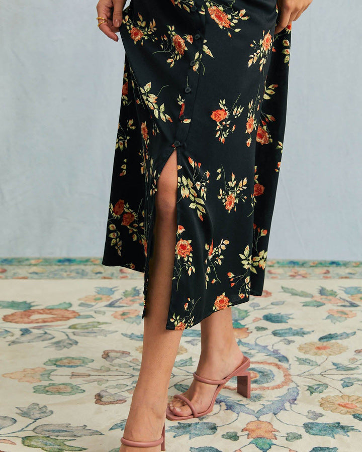 Hannah | Black V Neck Short Sleeve Dress