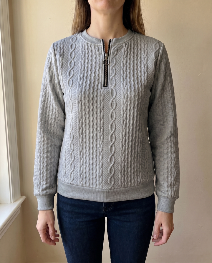 NAZARENA | TEXTURED ZIPPER SWEATSHIRT