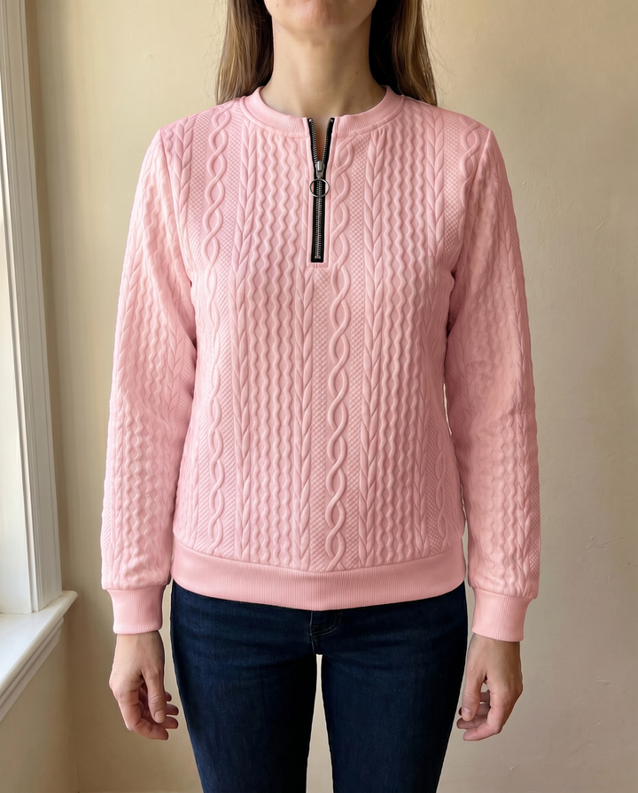 NAZARENA | TEXTURED ZIPPER SWEATSHIRT