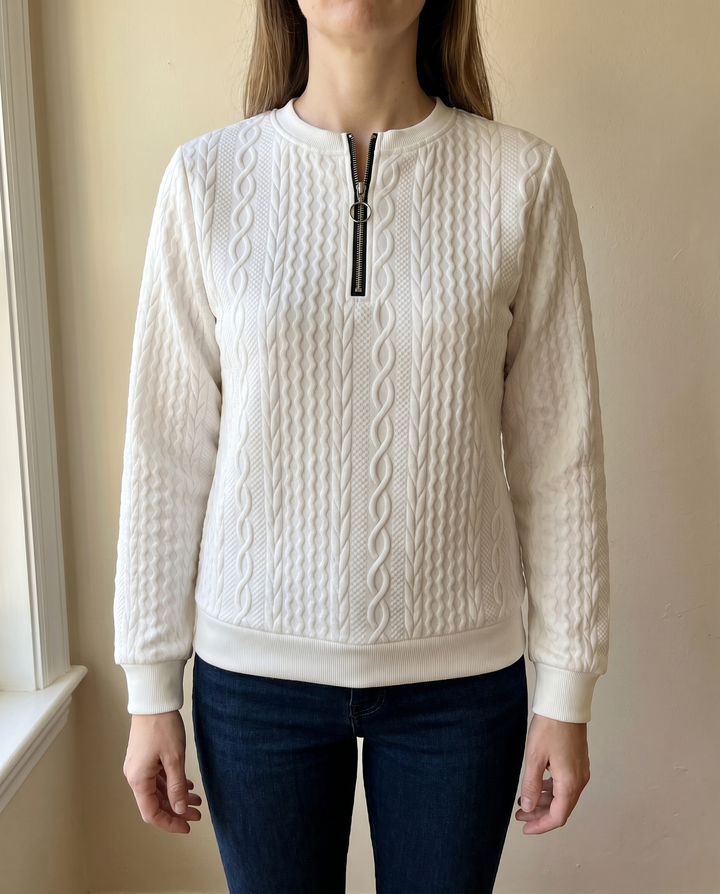 NAZARENA | TEXTURED ZIPPER SWEATSHIRT